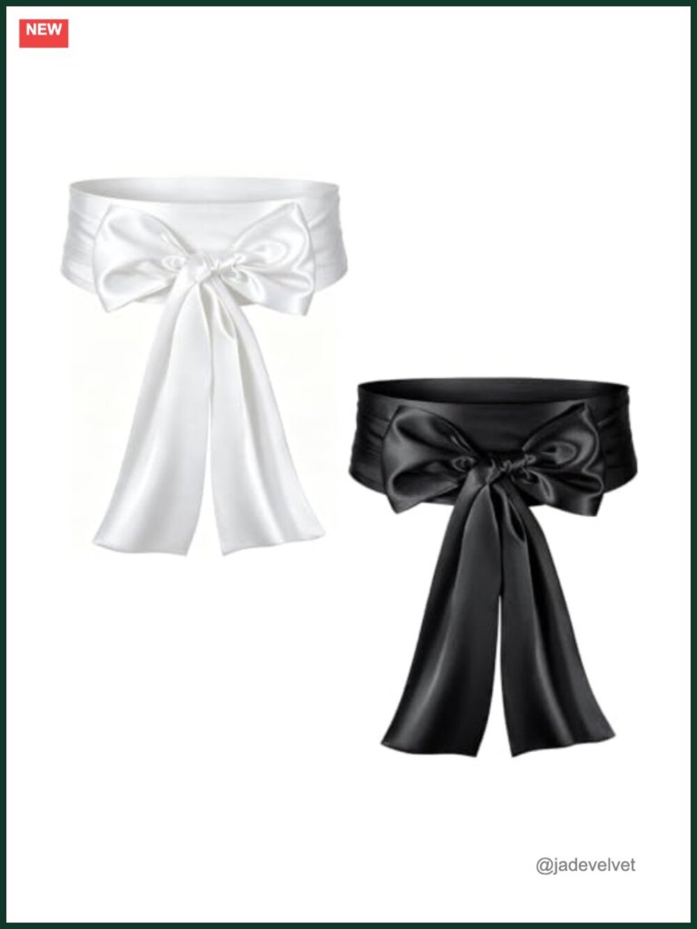 2 Pack Satin Sash Belts Long Bow Tie Waist Belt for Dress Bridal Wedding